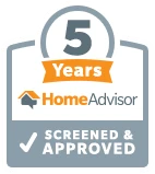 Home Advisor Screened & Approved 5 Years Badge.