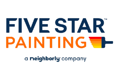 Five Star Painting logo with colorful paintbrush and Neighborly text.