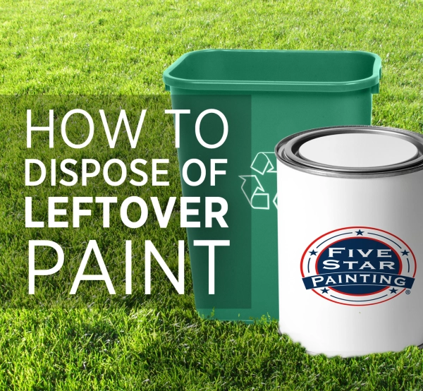 Blog title superimposed over a photo of a green lawn on top of which sit a green recycling bin and a white pain can sporting the Five Star Painting logo