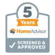5 years Home Advisor screened and approved badge
