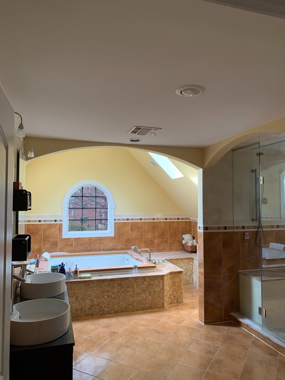 Bathroom interior painting with a soft, calming color palette in Red Bank, NJ.