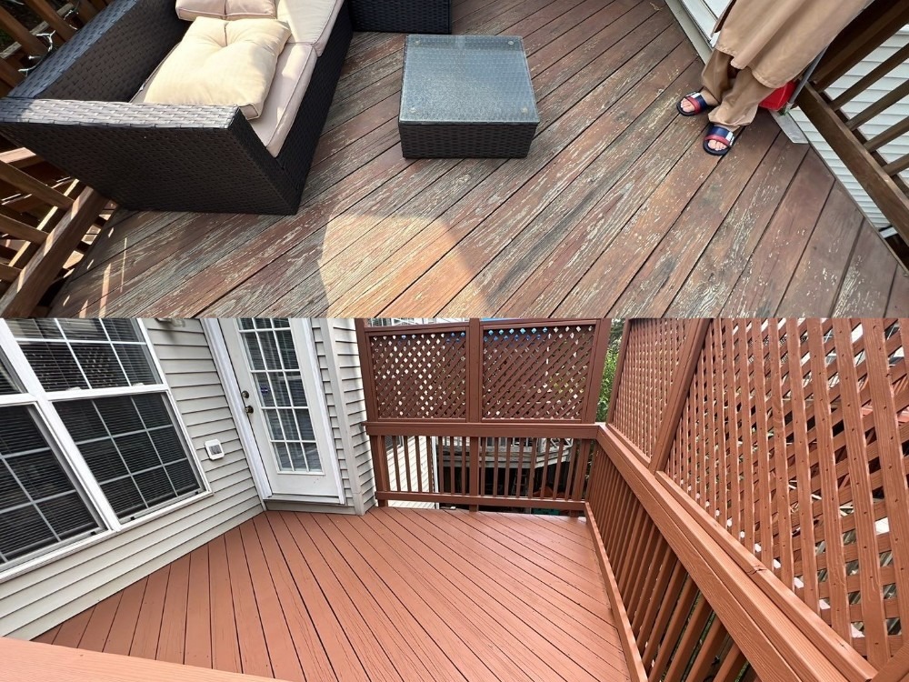 Before and After for Deck Floor Re-Stain/Refresh