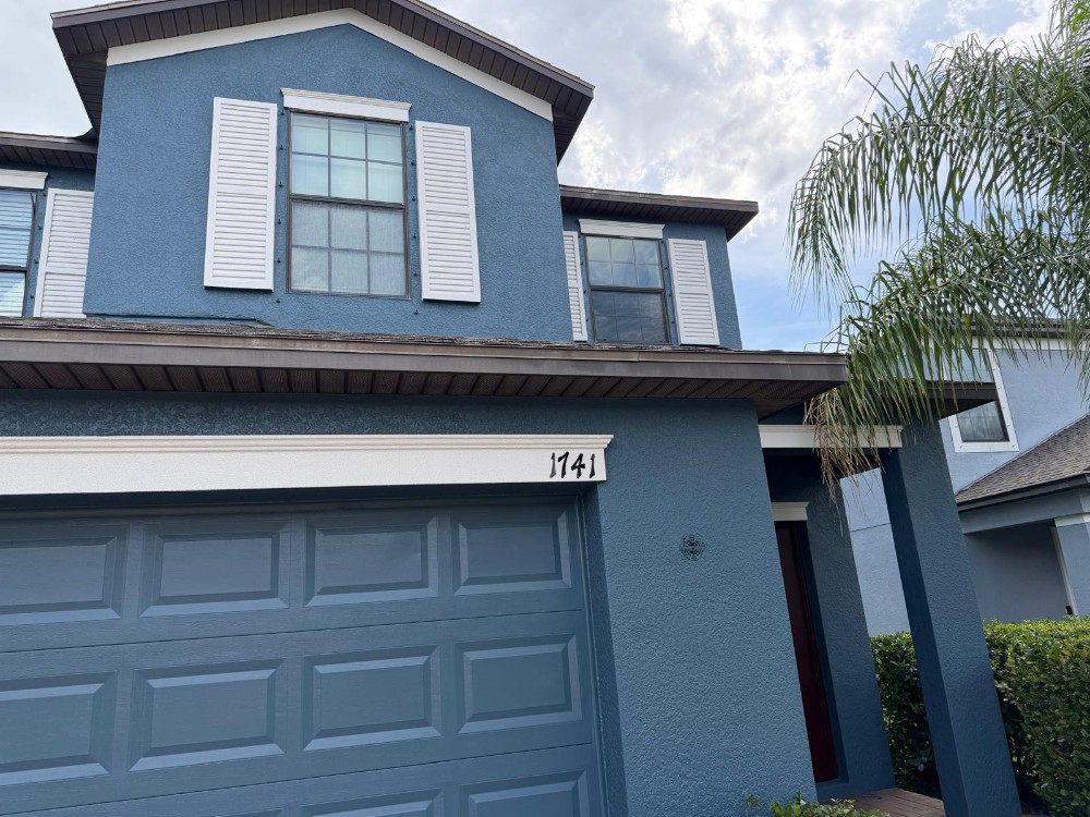 Blue exterior house painting