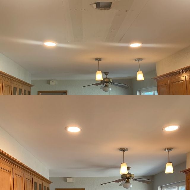 Ceiling repair and painting. Sherwin Williams paints with a custom color.