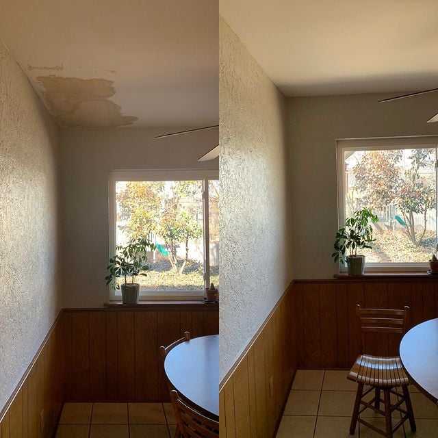 Ceiling repair and painting. Sherwin Williams paints with a custom color.