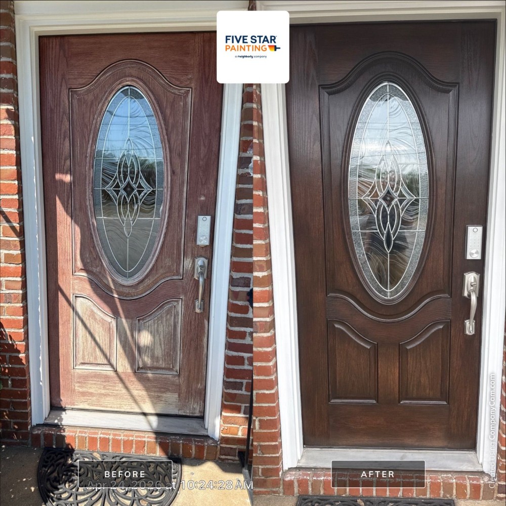 Commercial Fiberglass Front Door-Gel Stain