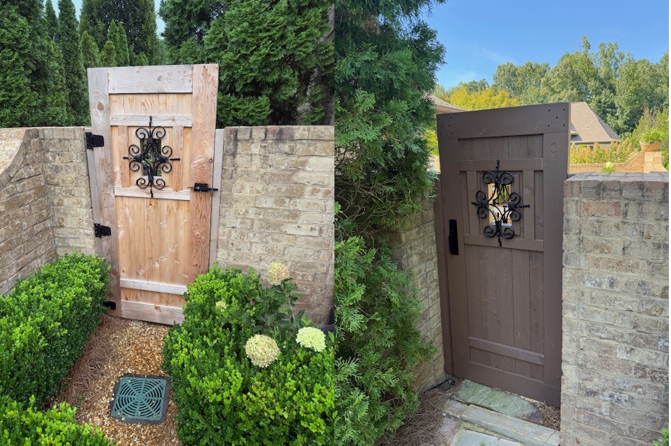 Custom Fence Gate Sherwin Williams SuperDeck Waterborne Solid Deck Stain