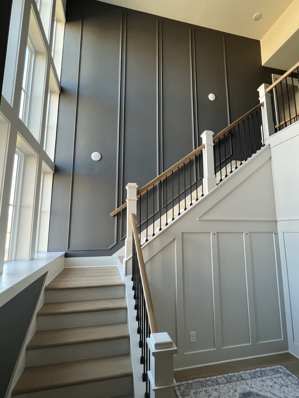 Custom board and batten staircase painting College Grove TN