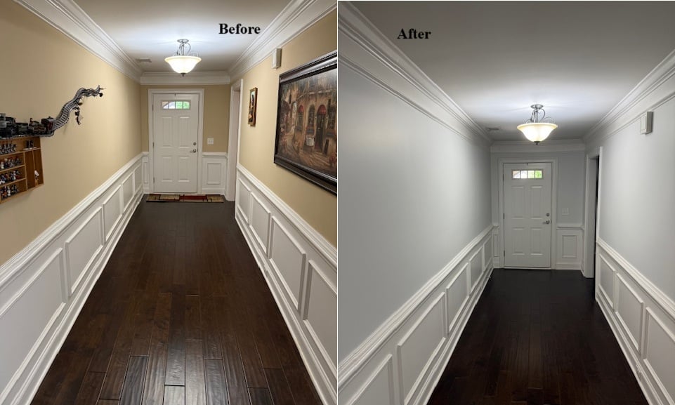 Entry Foyer Color Refresh Auburn Alabama Sherwin Williams Cashmere