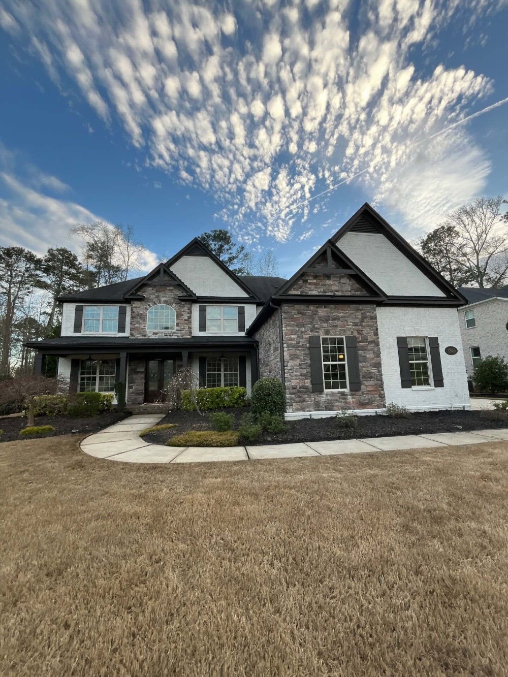 Exterior Painted White Brick in Alpharetta