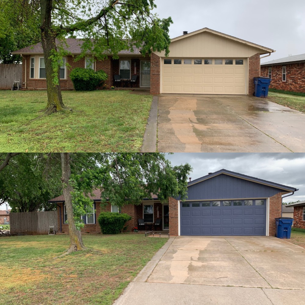 Exterior house painting for color change with minor carpentry repairs, Colors: Sherwin Williams Mineral Gray and Extra White.