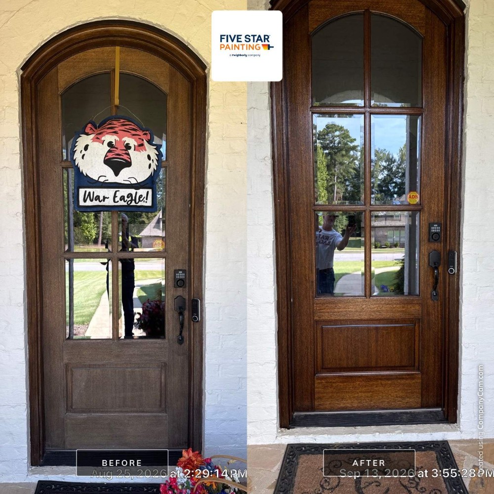 Wood front entry door stain and urethane