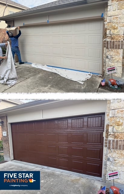 Painted Garage Door in Sherwin Williams French Roast SW 6069