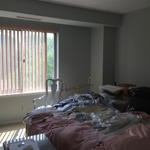 Grey painted bedroom