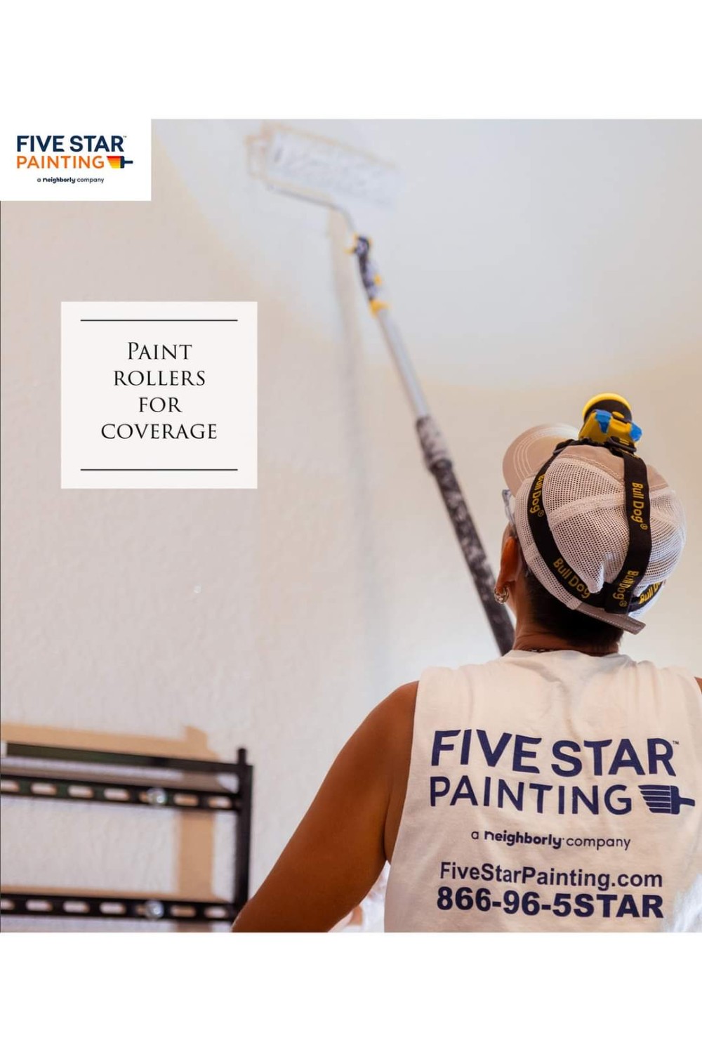 Interior painter painting walls rooms