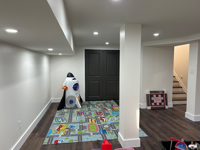 Newly finished basement after
