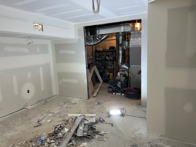 Newly finished basement before