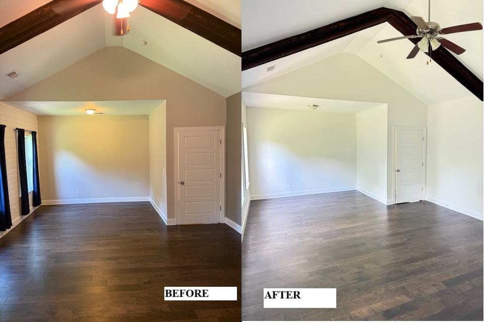 Primary Bedroom refresh Sherwin Williams Duration Home Interior color SW7008 Alabaster walls