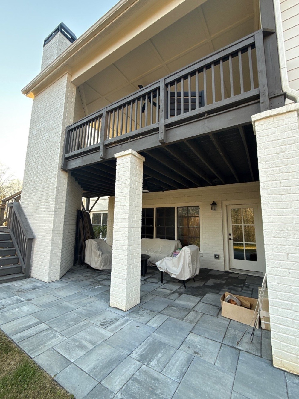 Exterior Painted Deck, Patio, and Brick