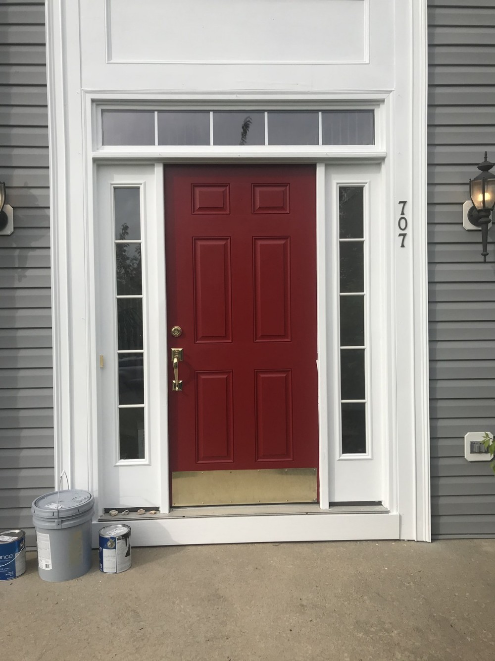 Red front door