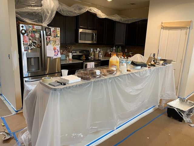 The project is prepped and ready for paint. This customer was enjoying the process and thought to buy the crew breakfast. Thank you from all the Five Star painters!