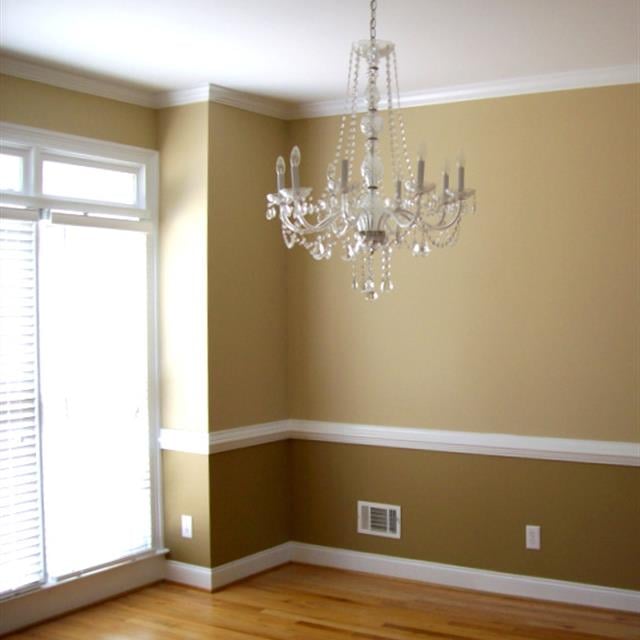 Two Tone Brown and Tan Colored Dining Room
