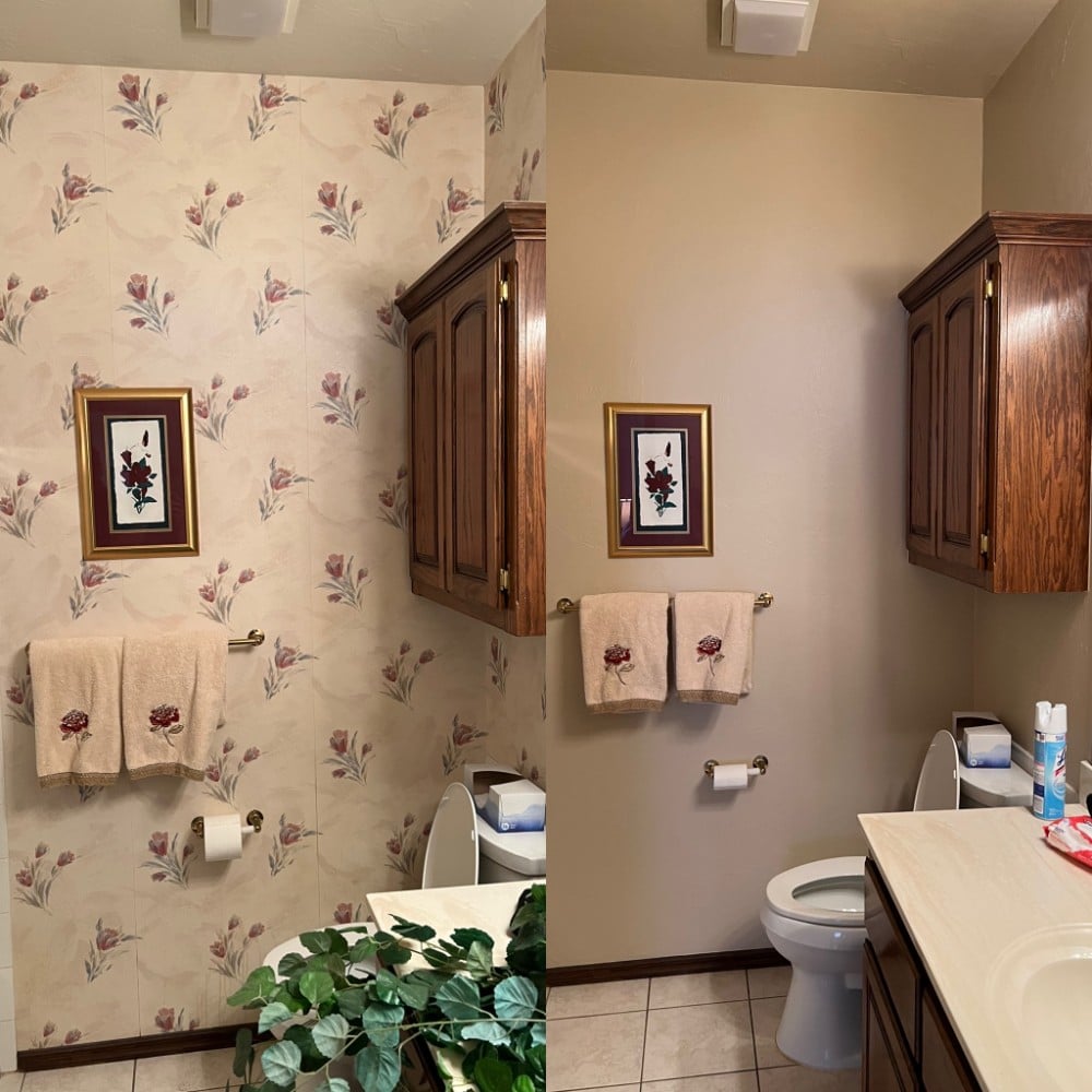 Wallpaper removal and painting.