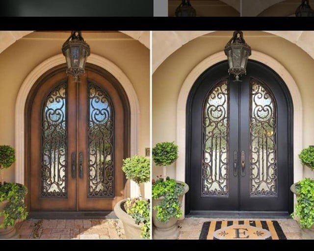 Stained wood door
