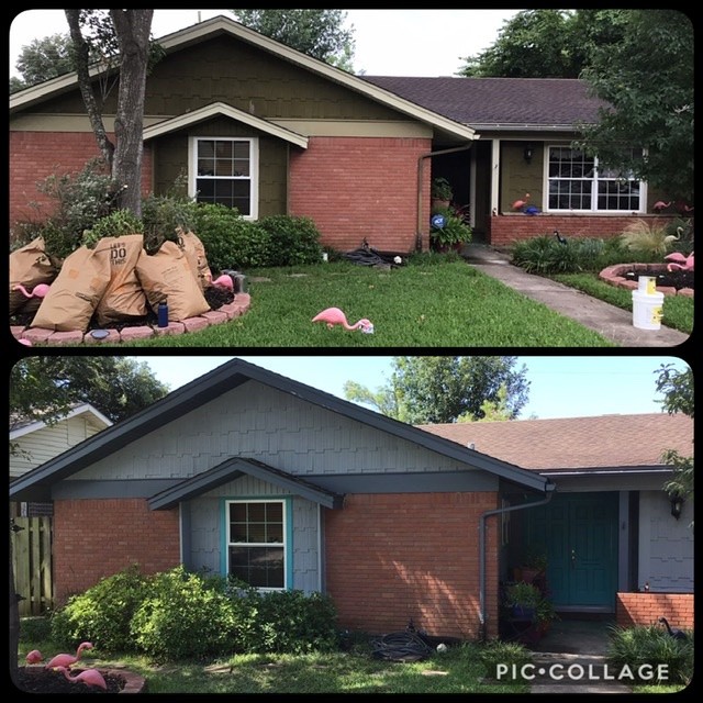 brick house with gray trim