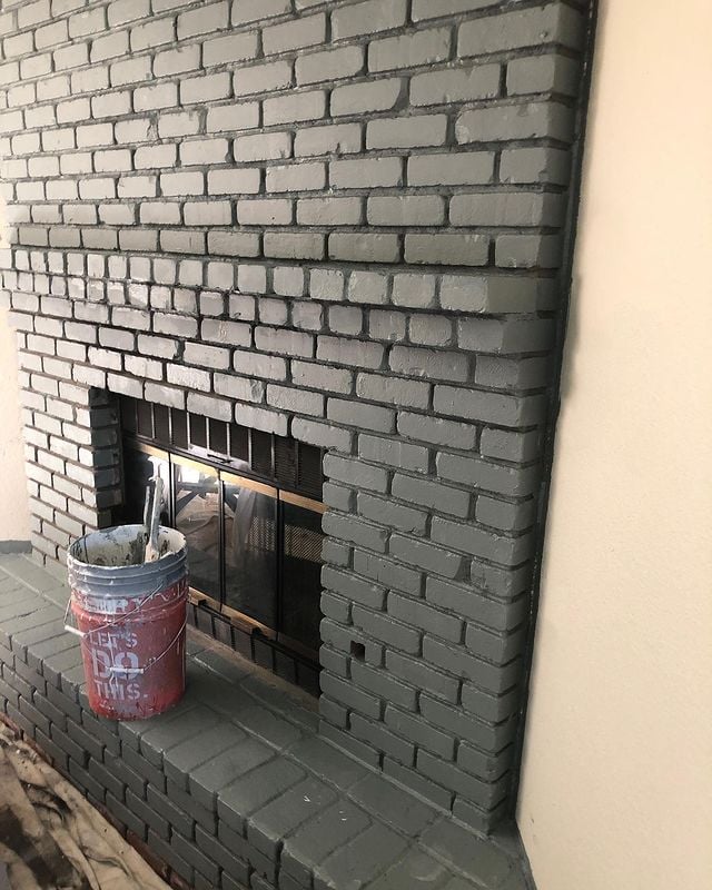gray fireplace