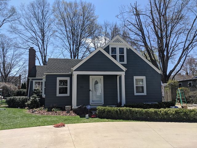 gray with white trim