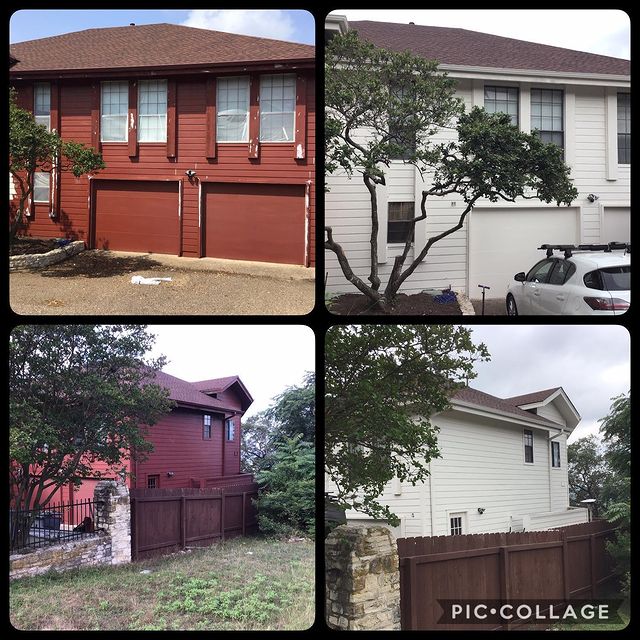 red house and white house before and after