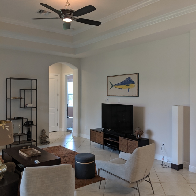 tan walls with home decor