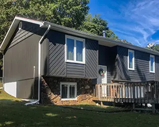 Home with a freshly painted exterior.