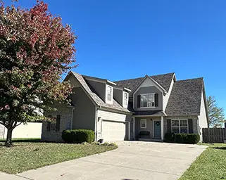 Home with a freshly painted exterior.