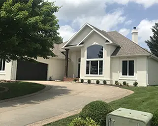 Home with a freshly painted exterior.