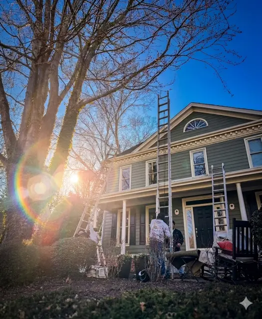 Painted home exterior.