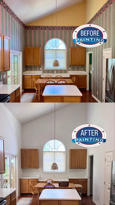 Painted home before and after.