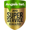 Angie's List 2013 Super Service Award badge.