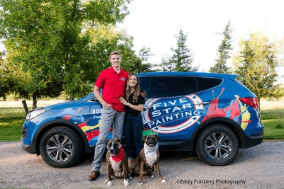 Five Star Painting of Fort Collins owner with blue company car