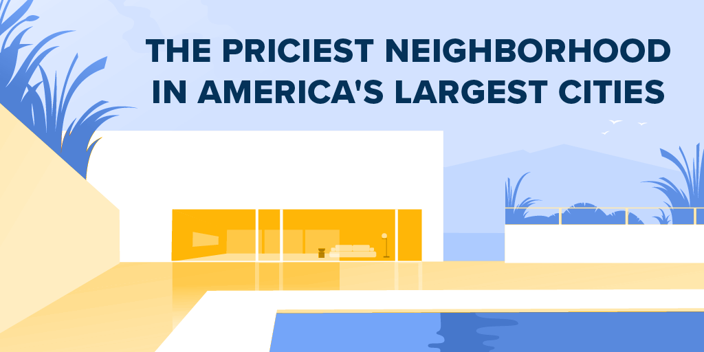 Title graphic for a study about the priciest neighborhood in the largest U.S. cities.