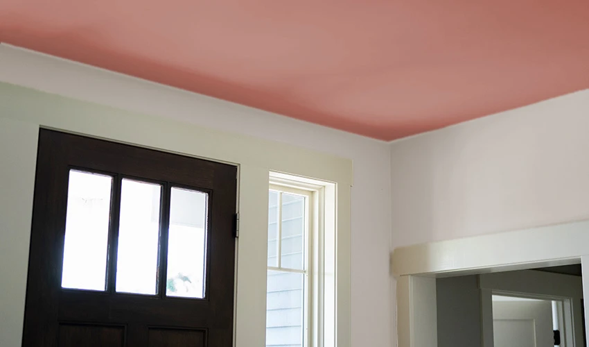 Ceiling painted a peach color