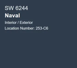 Sherwin WIlliams Naval SW6244 color swatch.