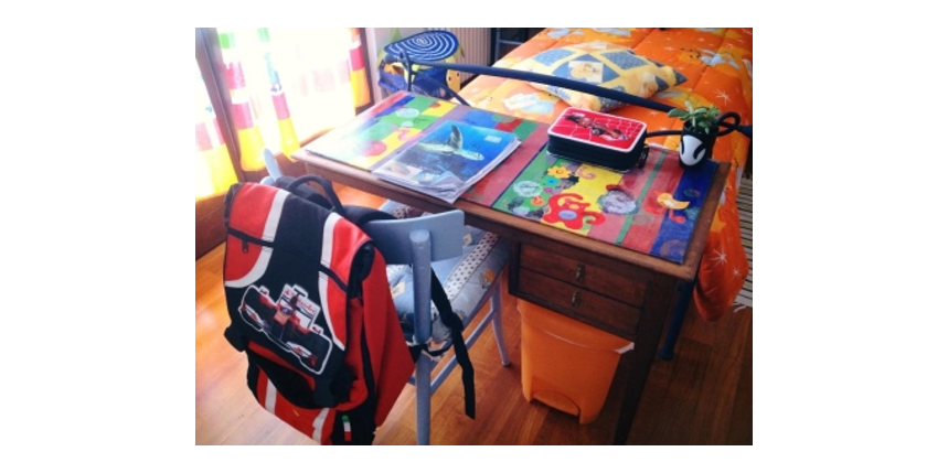 Photo of a child's desk