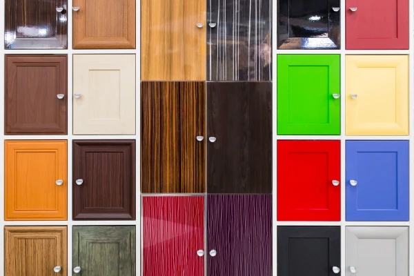 selection of colorful cabinet doors