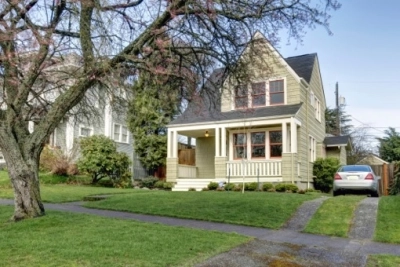 Home Exterior Painted a Natural Shade of Green