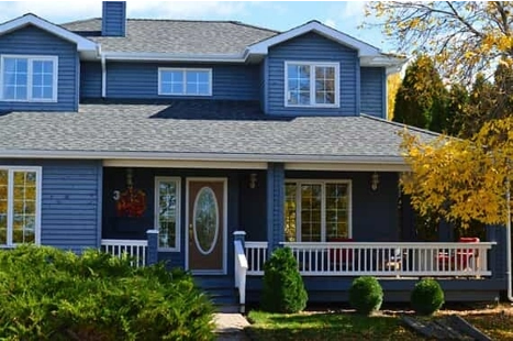 Home Exterior Painted Dark Blue