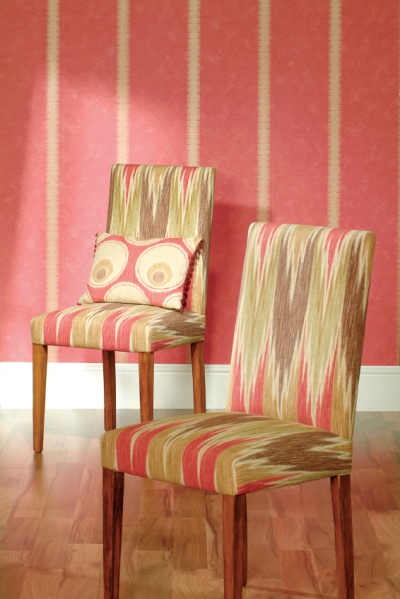 Red/Gold Geometric Designed Chairs