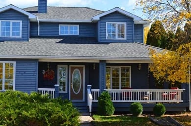 blue exterior paint white trim