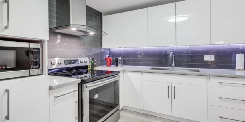 shiny newly painted kitchen